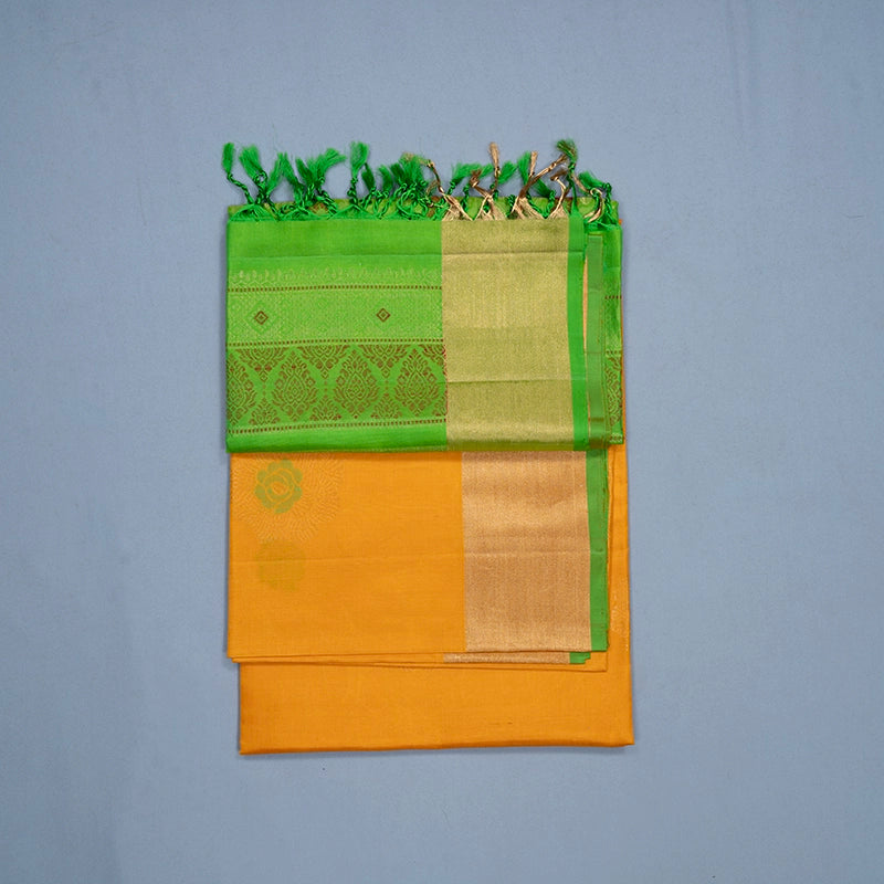 Hayagrivas Turmeric Yellow Handloom Soft Silk Saree KBF501F1-24