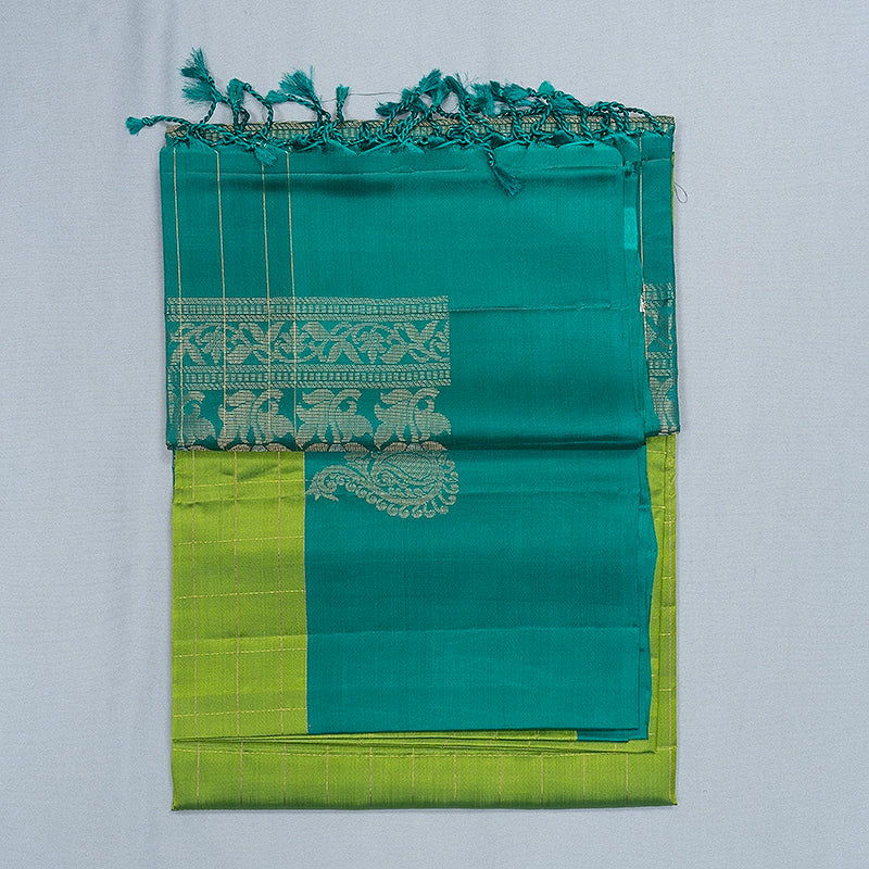 Hayagrivas Parrot Green Handloom Soft Silk Saree KBF547G1-22
