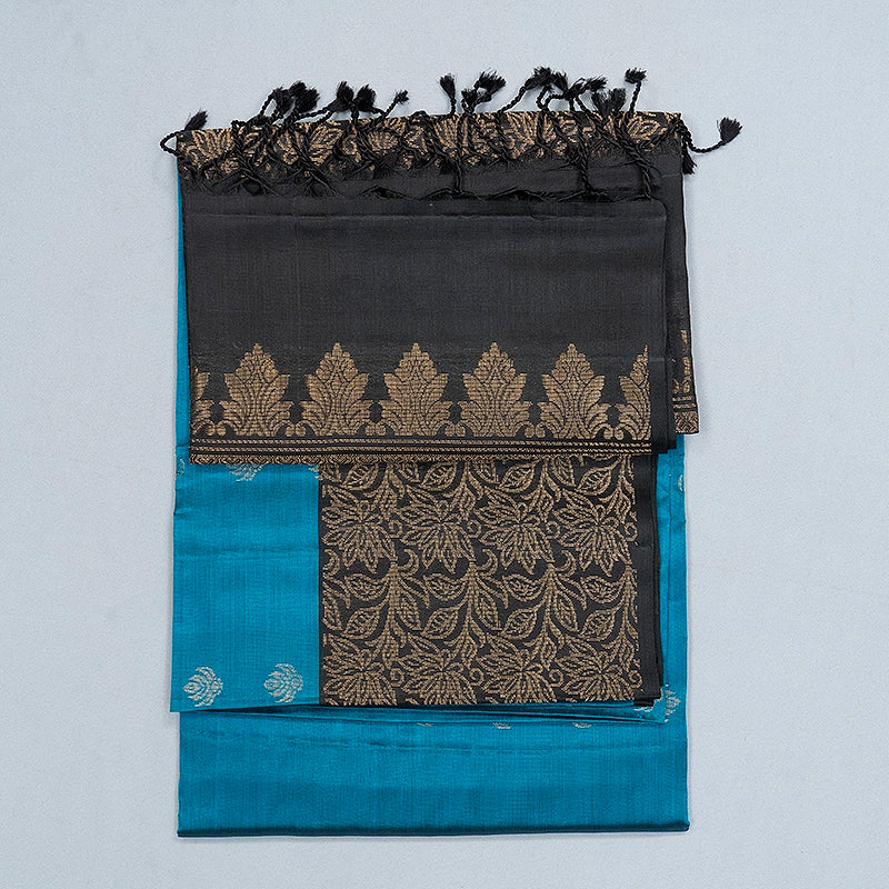 Hayagrivas Ramar Blue Handloom Soft Silk Saree KBF549G2-10