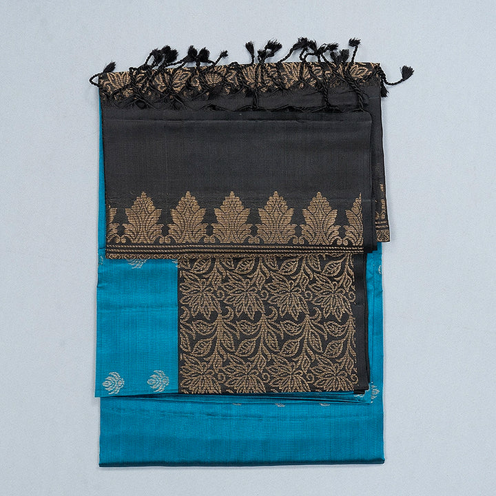 Hayagrivas Ramar Blue Handloom Soft Silk Saree KBF549G2-10