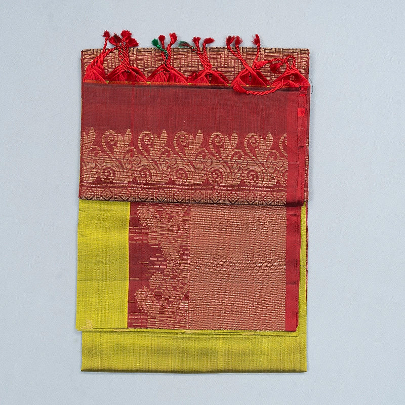 Hayagrivas Parrot Green Handloom Soft Silk Saree KBF549G2-4