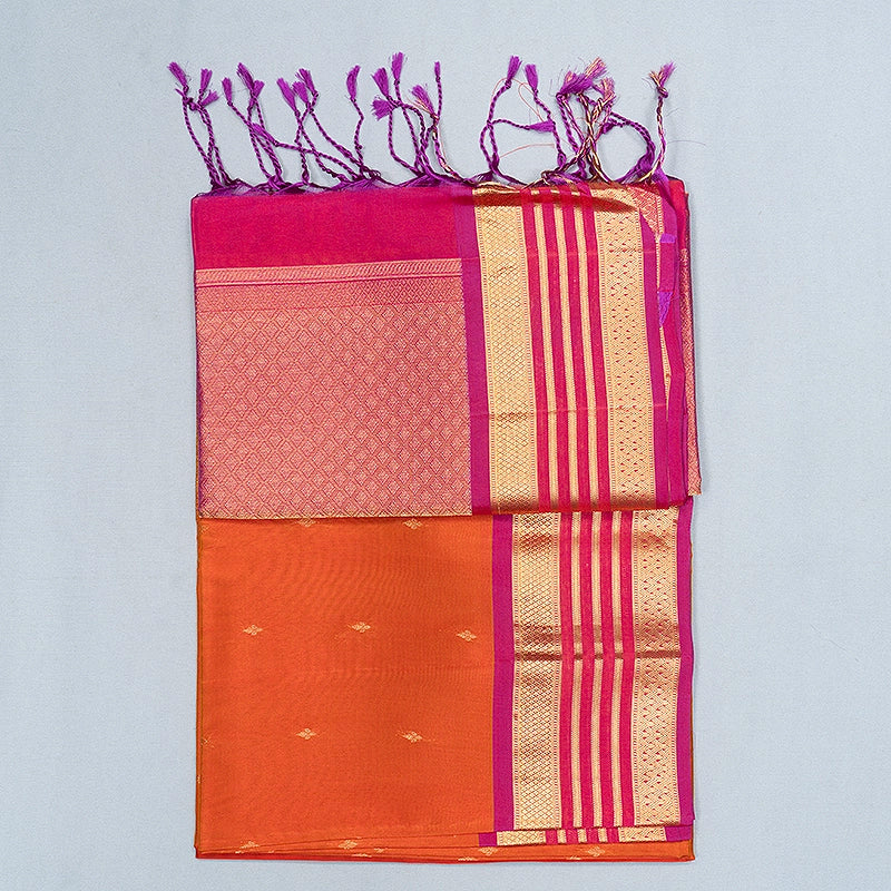 Hayagrivas Rust Orange Handloom Soft Silk Saree KBF550G1-27