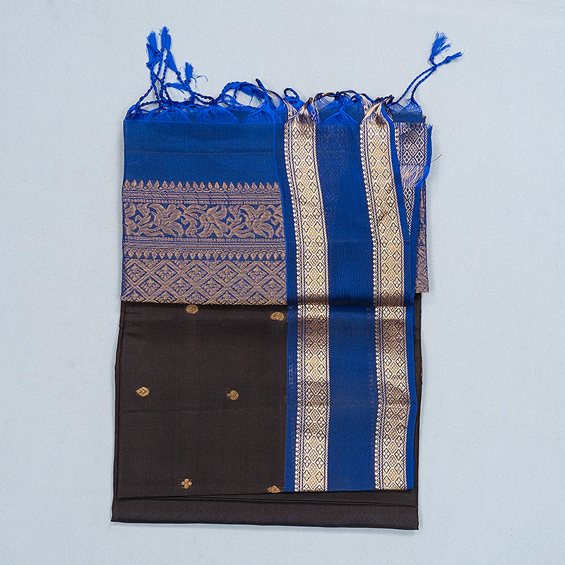 Hayagrivas Kanchana Brown Handloom Soft Silk Saree KBF550G1-9