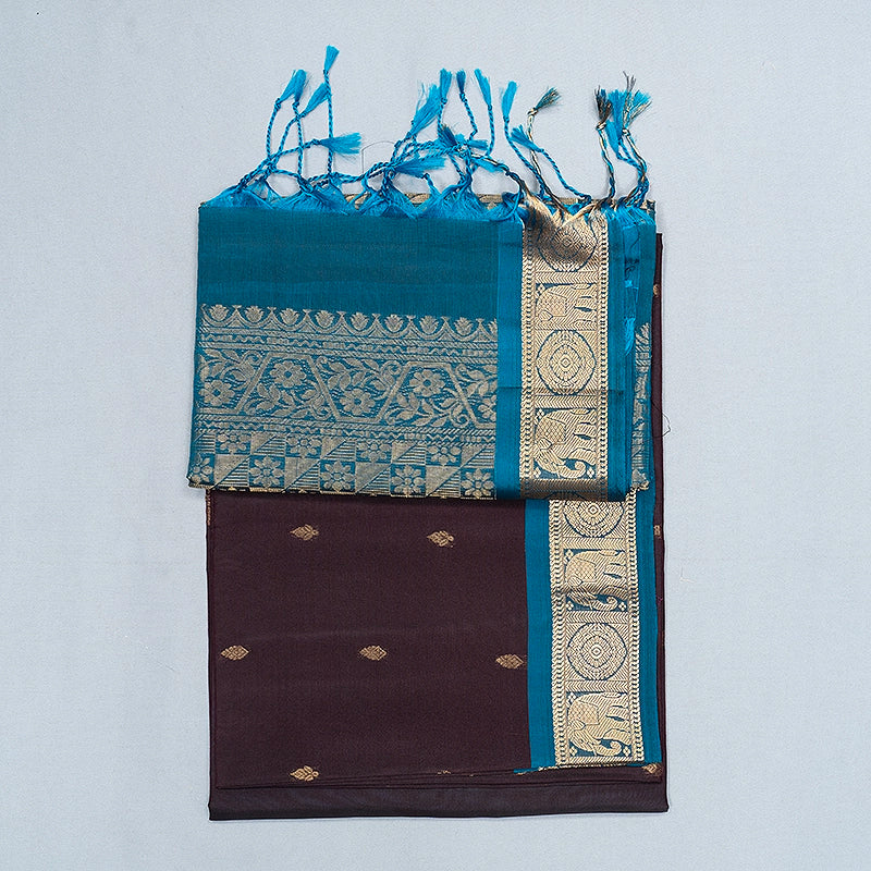 Hayagrivas Deep Nagapazham Handloom Soft Silk Saree KBF555G1-13