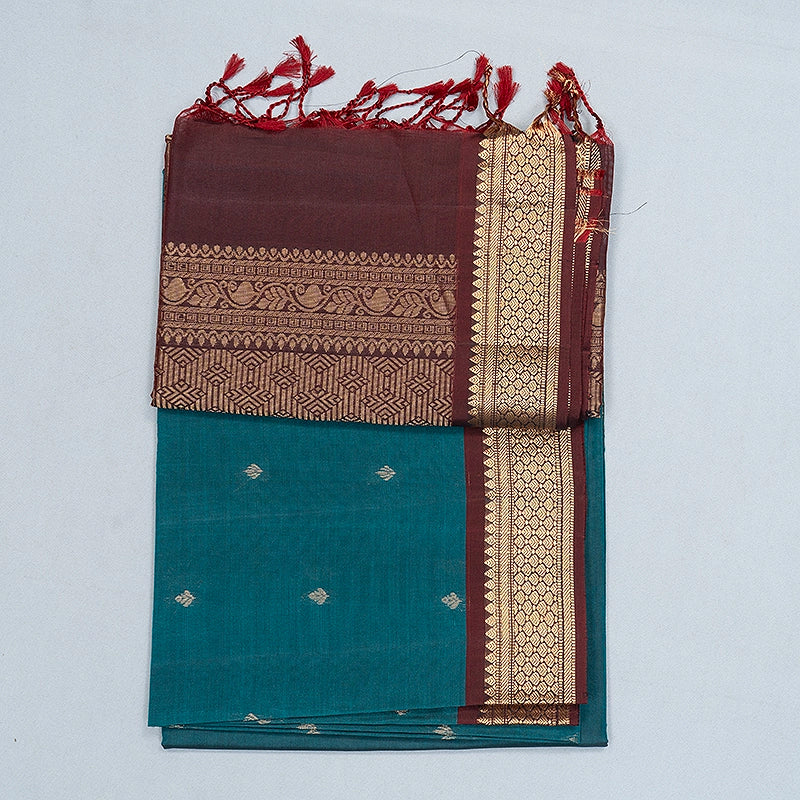 Hayagrivas Peacock Green Handloom Soft Silk Saree KBF555G1-17