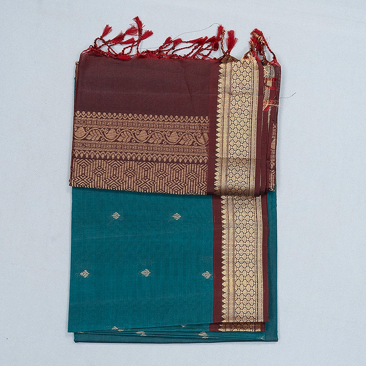 Hayagrivas Peacock Green Handloom Soft Silk Saree KBF555G1-17