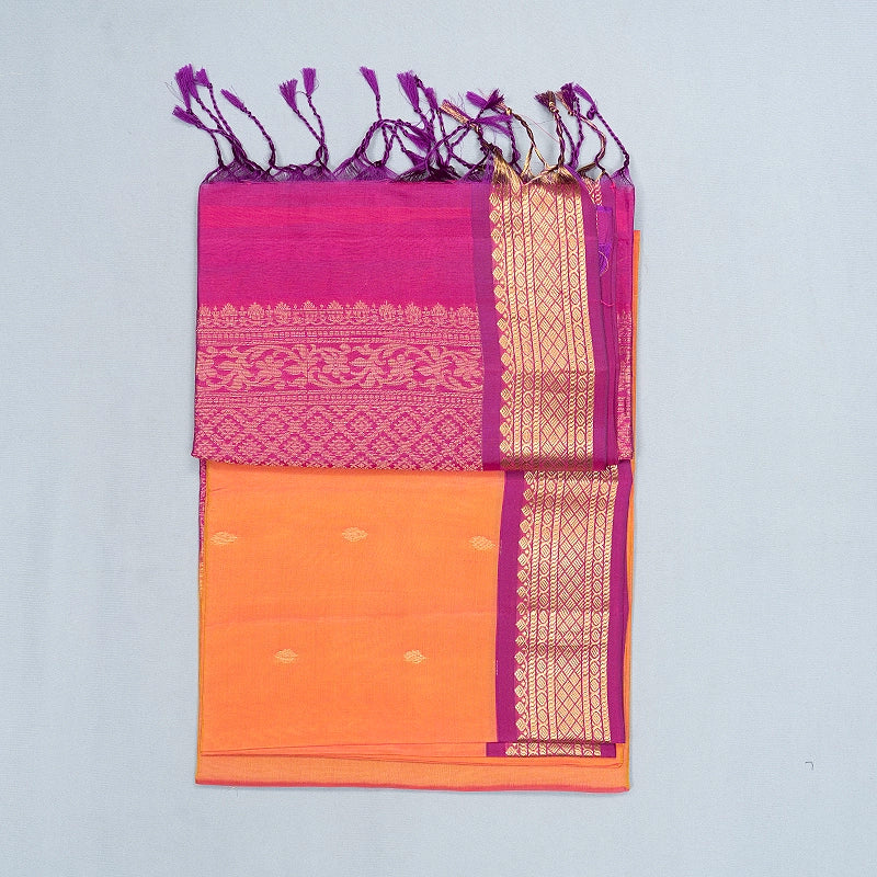 Hayagrivas Sunset Orange Handloom Soft Silk Saree KBF555G1-25