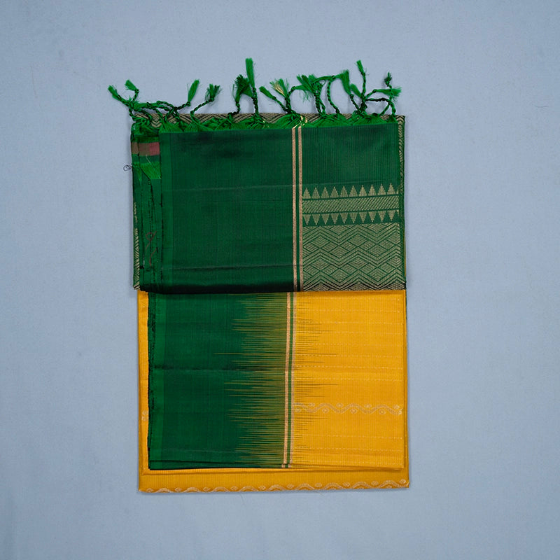 Hayagrivas Yellow Handloom Soft Silk Saree KBF566G1-3