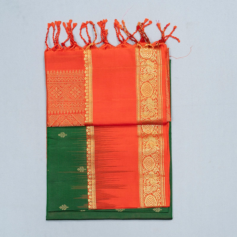 Hayagrivas Bottle Green Handloom Soft Silk Saree KBF705G3-6