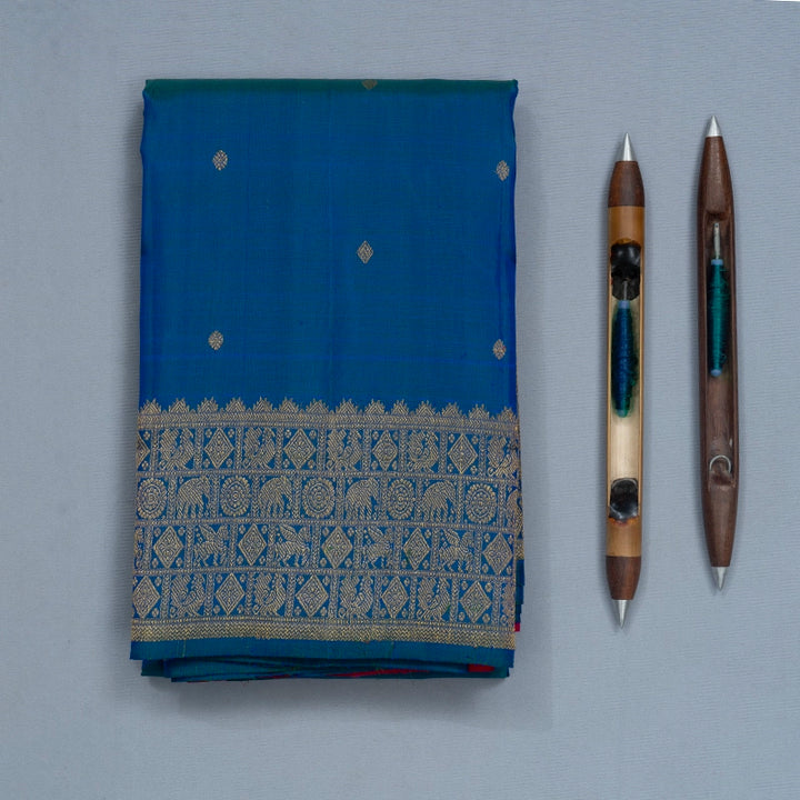 Hayagrivas Handloom Mayilkazhuthu Kanjivaram Silk Saree KBF742H8-1