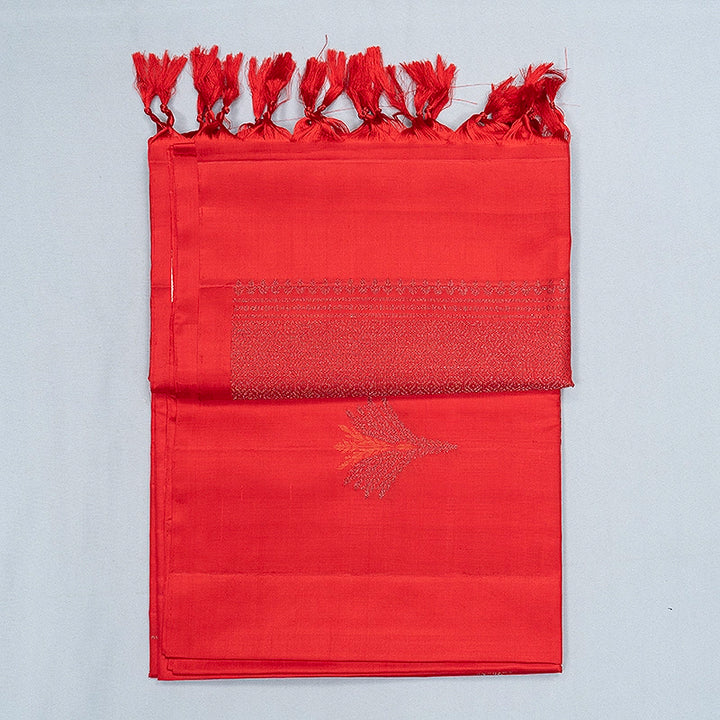 Hayagrivas Red Handloom Soft Silk Saree KBF863H3-1