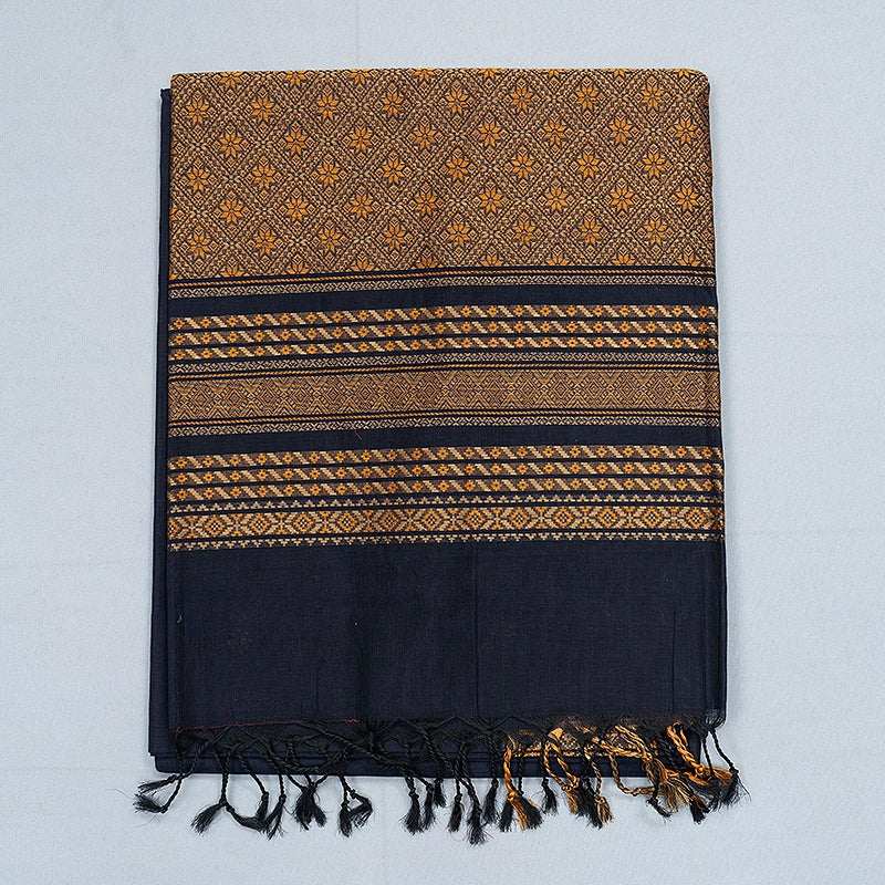Hayagrivas Navy Blue Handloom Kanchi Cotton Saree SSCBF132H1-2