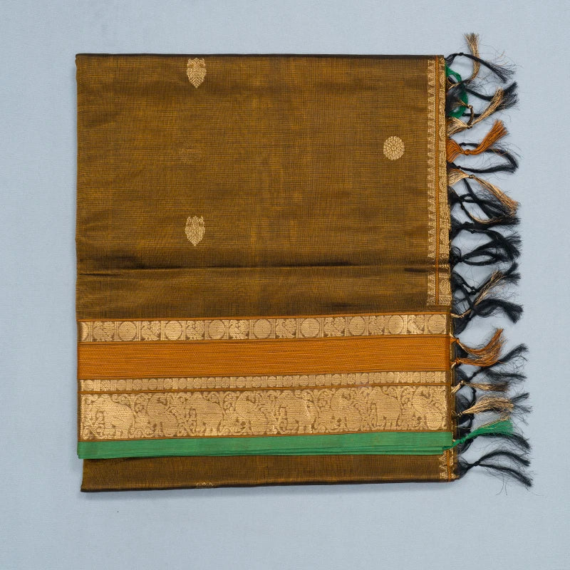Hayagrivas Metallic Gold Kanchi Silk Cotton Saree SSCBF132H12-3