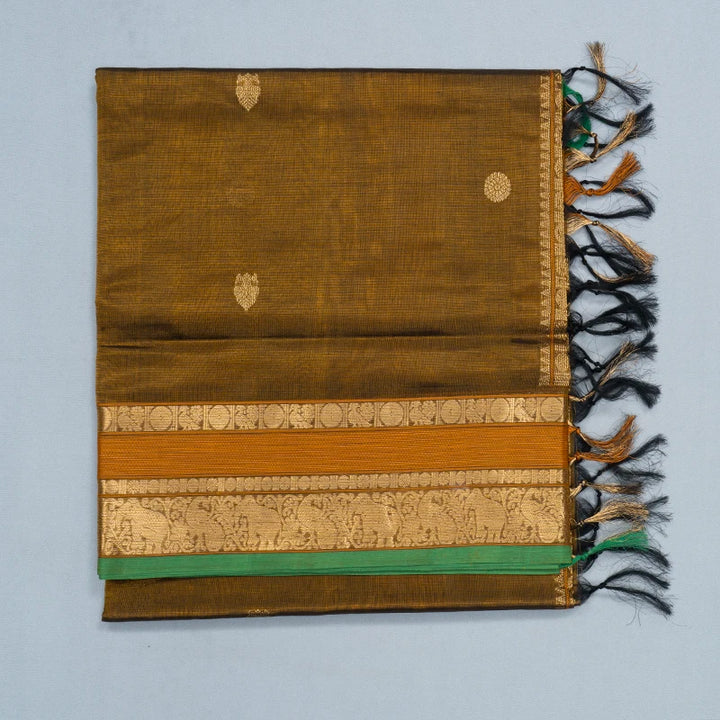 Hayagrivas Metallic Gold Kanchi Silk Cotton Saree SSCBF132H12-3