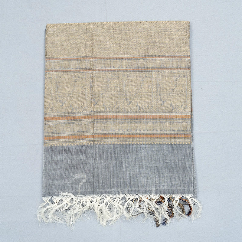 Hayagrivas Grey Handloom Kanchi Cotton Saree SSCBF132H29-3