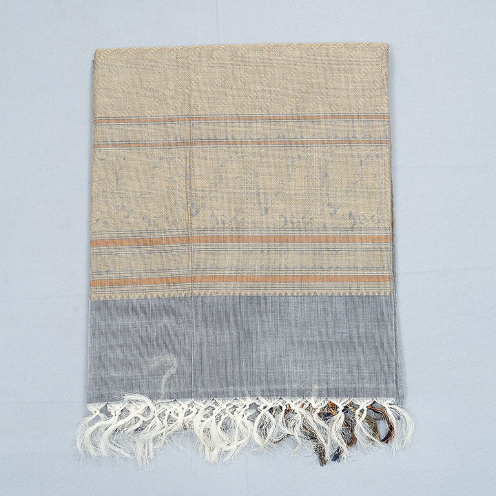 Hayagrivas Grey Handloom Kanchi Cotton Saree SSCBF132H29-3