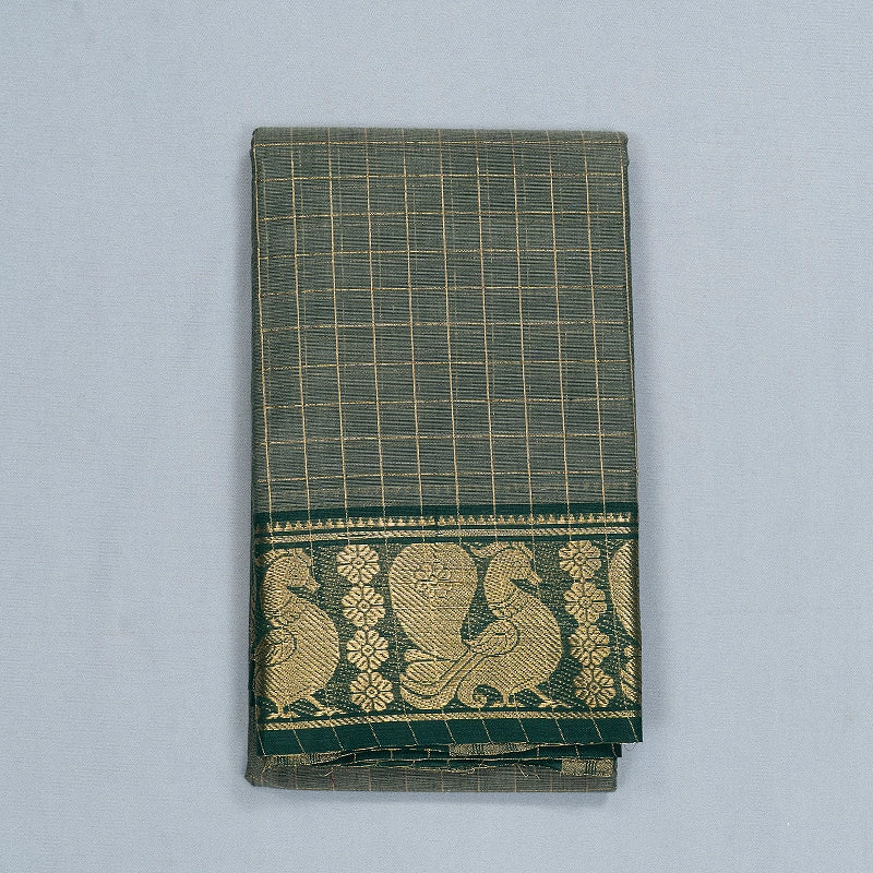 Hayagrivas Cement Green Handloom Chettinad Cotton Saree SSCBF134H2-40