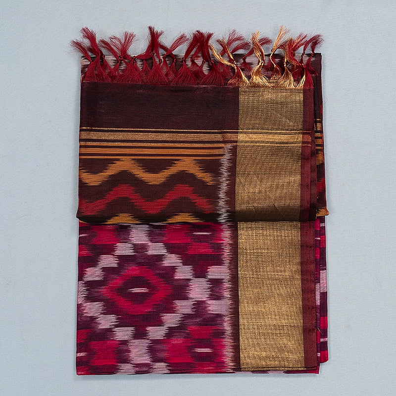 Hayagrivas Nagapazham Ikkat Kora Silk Cotton Saree SSCBF155H1-14