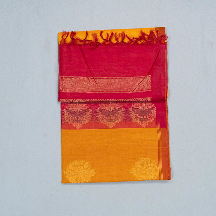 Hayagrivas Mango Yellow Kora Silk Cotton Saree SSCBF156H2-36