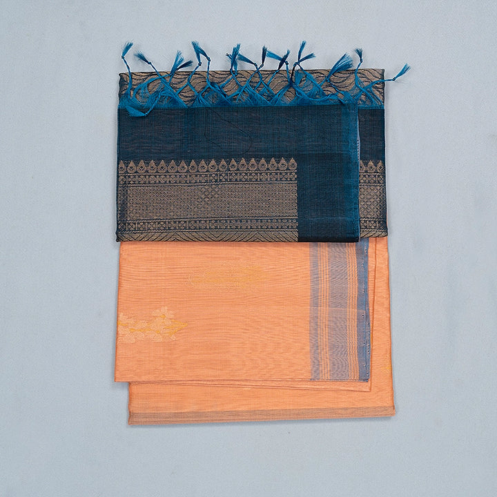 Hayagrivas Peach Orange Kora Silk Cotton Saree SSCBF156H2-47