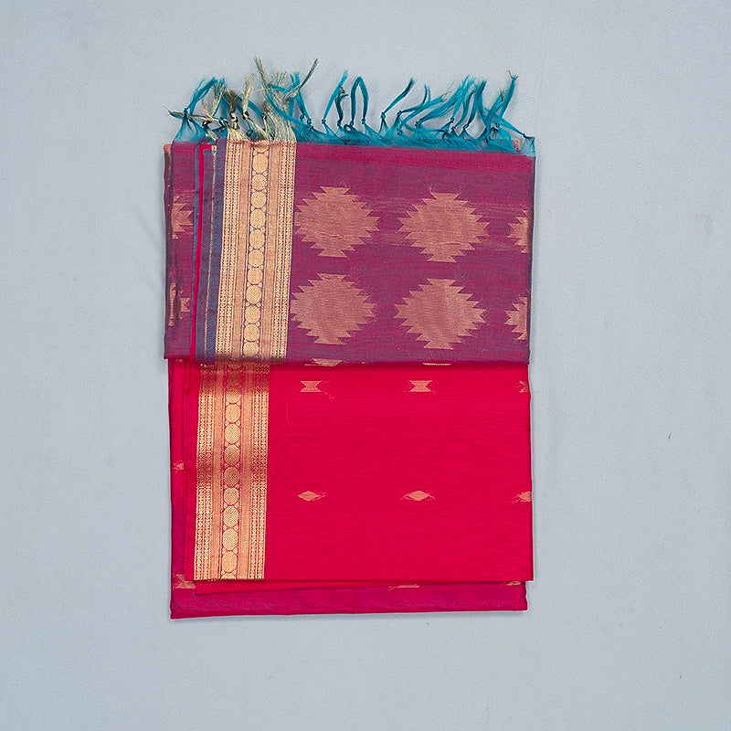 Hayagrivas Rani Pink Kora Silk Cotton Saree SSCBF156H5-9