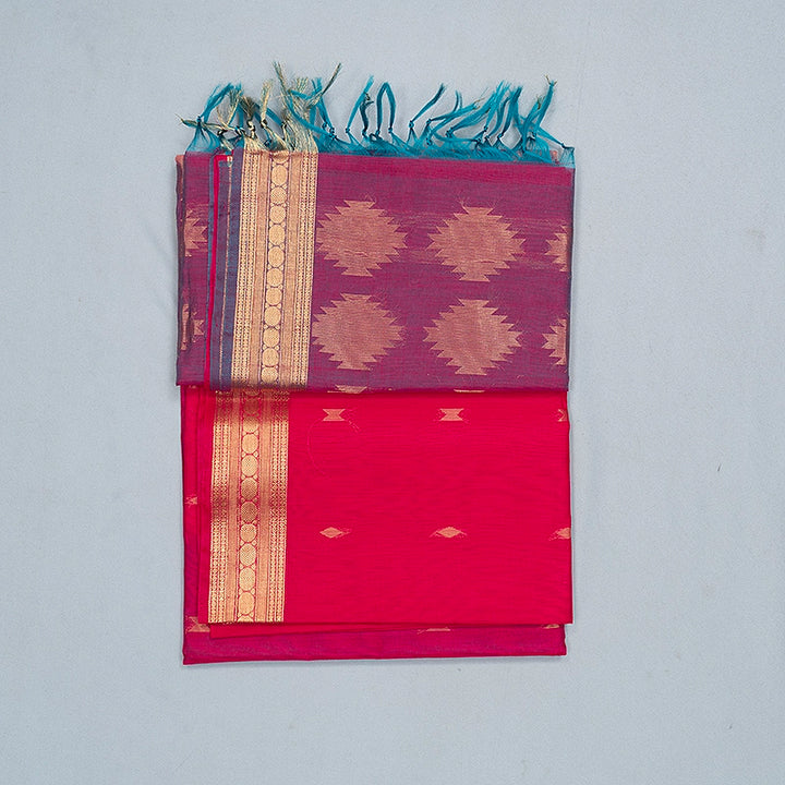 Hayagrivas Rani Pink Kora Silk Cotton Saree SSCBF156H5-9