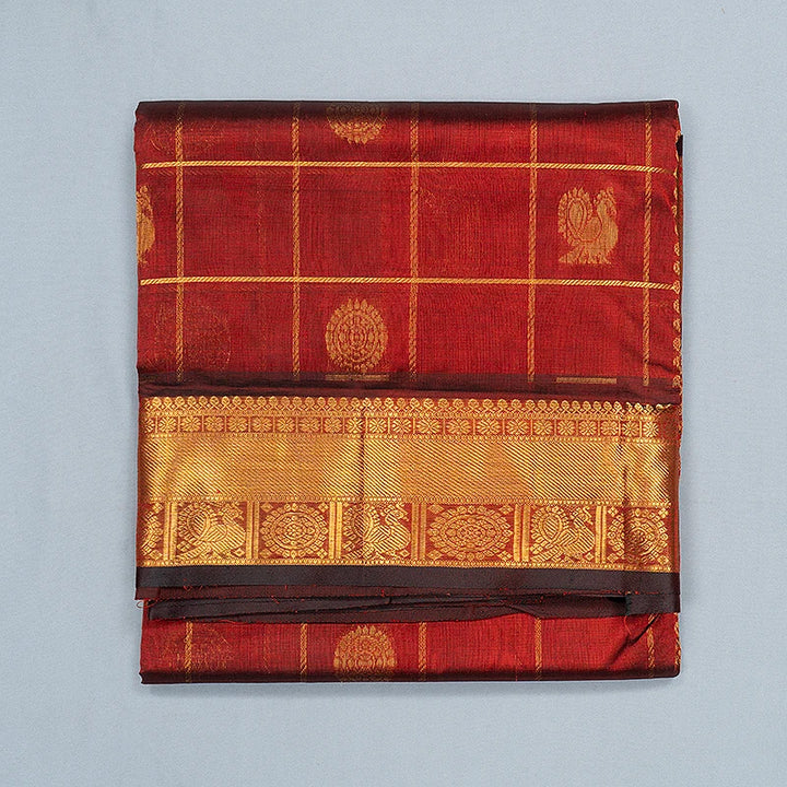 Hayagrivas Araku Maroon Pure Ten Yards Silk Cotton Saree SSCBF174I6-6