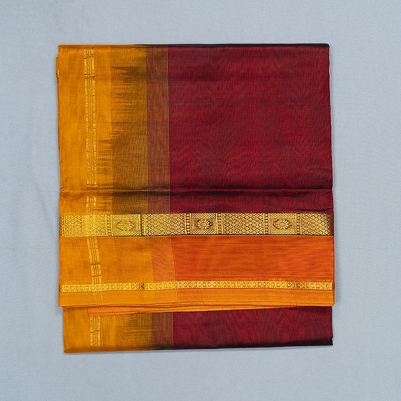 Hayagrivas Maroon Pure Silk Cotton Saree SSCBF175I6-6