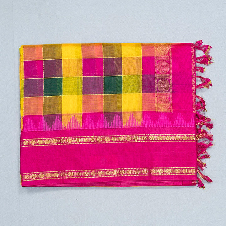 Hayagrivas Multicolour Checks Pure Silk Cotton Saree SSCBF176I3-2