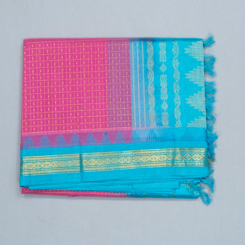 Hayagrivas Rose Pink Pure Silk Cotton Saree SSCBF176I4-1