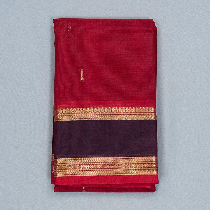 Hayagrivas Reddish-Pink Handloom Kanchi Cotton Saree SSCBF177I7-9