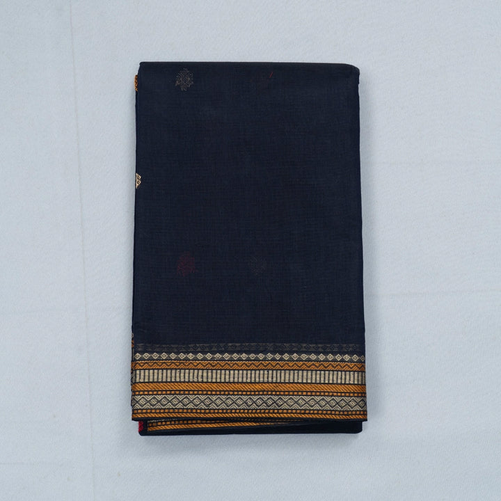 Hayagrivas Navy Blue Handloom Kanchi Cotton Saree SSCBF177I1-5