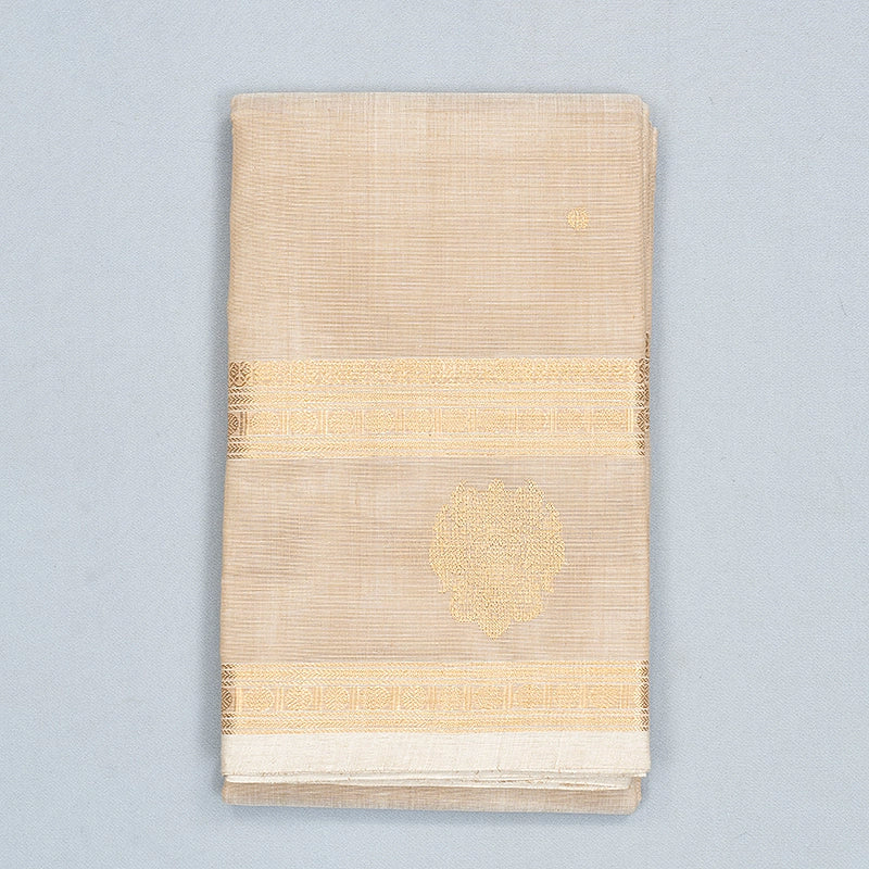 Hayagrivas Beige Handloom Kanchi Cotton Saree SSCBF177I10-5