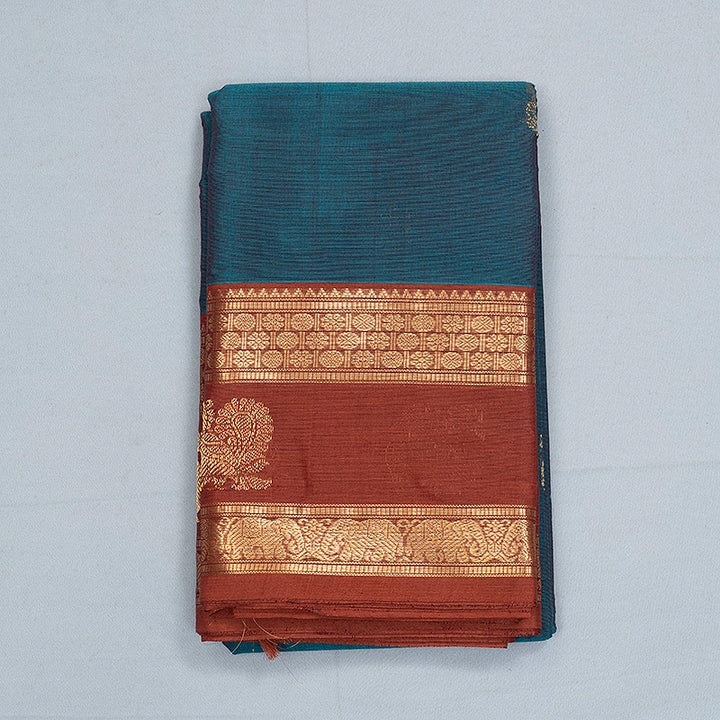 Hayagrivas Peacock Green Handloom Kanchi Cotton Saree SSCBF177I11-1