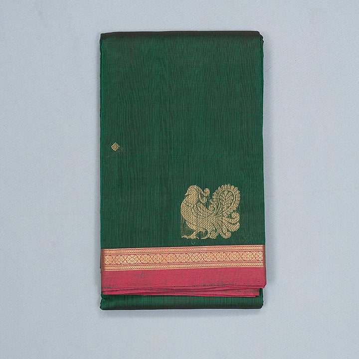 Hayagrivas Dark Green Handloom Kanchi Cotton Saree SSCBF177I6-11