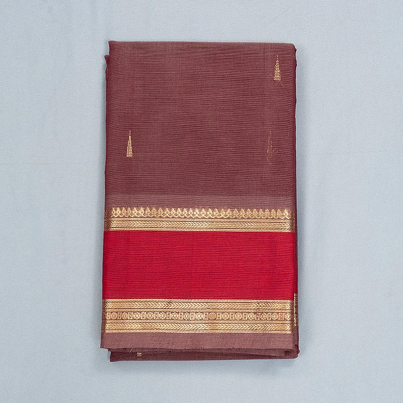 Hayagrivas Rosewood Pink Handloom Kanchi Cotton Saree SSCBF177I7-1