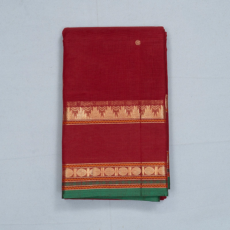Hayagrivas Maroon Handloom Kanchi Cotton Saree SSCBF177I7-7