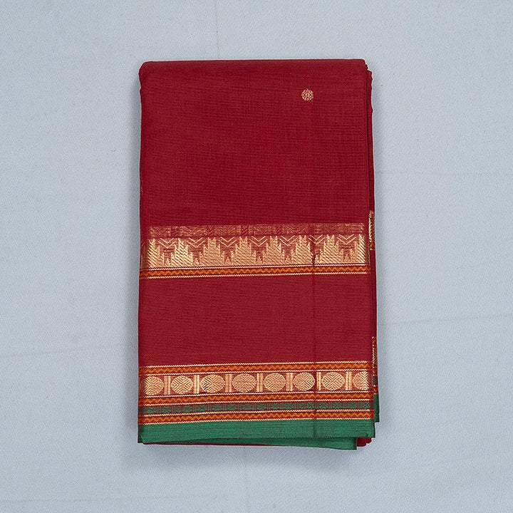 Hayagrivas Maroon Handloom Kanchi Cotton Saree SSCBF177I7-7