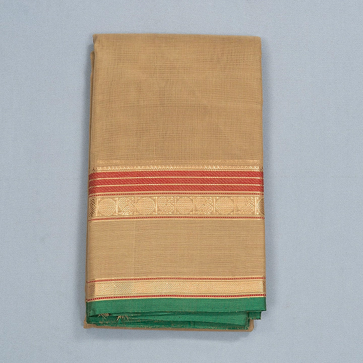 Hayagrivas Beige Handloom Kanchi Cotton Saree SSCBF177I8-1