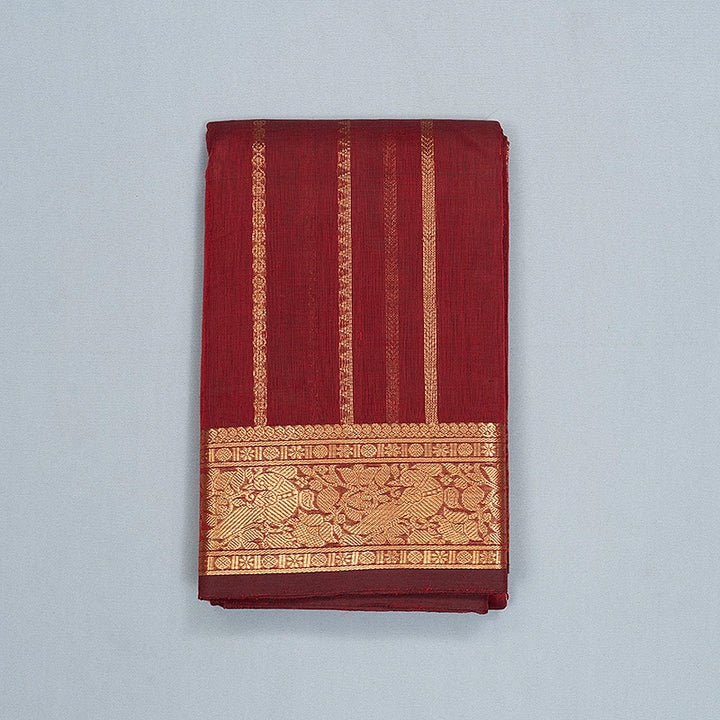 Hayagrivas Maroon Handloom Kanchi Cotton Saree SSCBF177I8-14