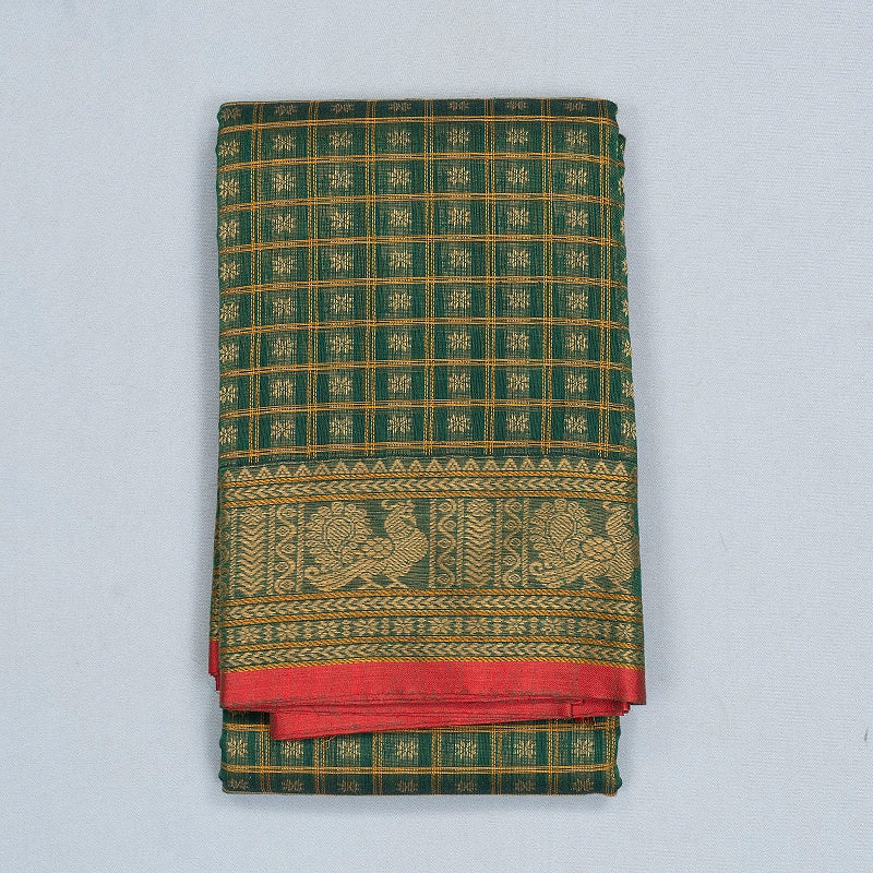 Hayagrivas Bottle Green Handloom Kanchi Cotton Saree SSCBF177I9-2