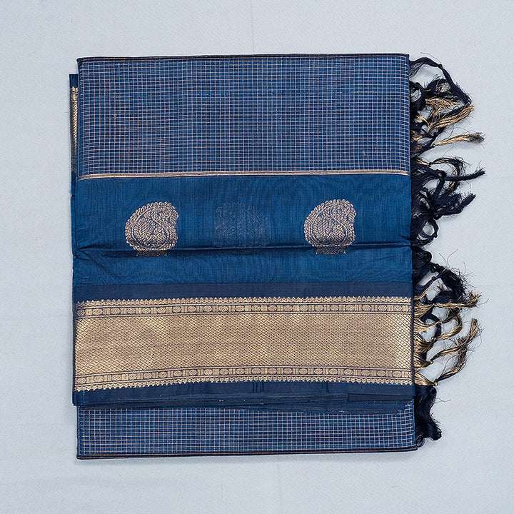 Hayagrivas Midnight Blue Kanchi Silk Cotton Saree SSCBF178I3-6