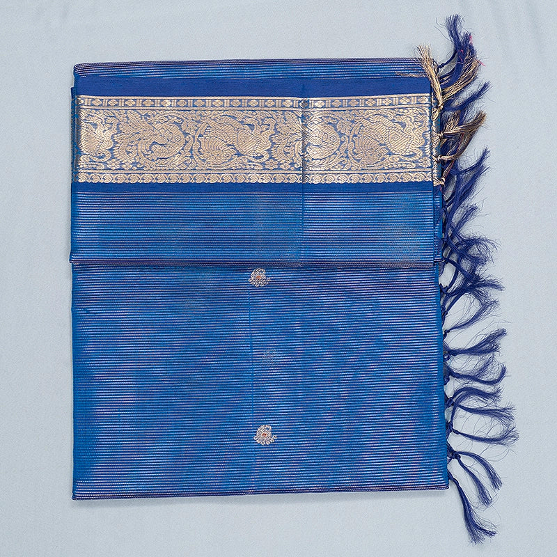 Hayagrivas Purplish-Blue Kanchi Silk Cotton Saree SSCBF179I11-4