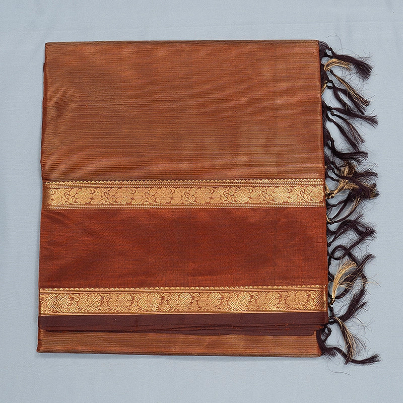 Hayagrivas Copper Brown Kanchi Silk Cotton Saree SSCBF179I13-6