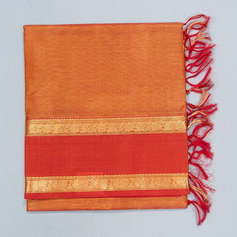 Hayagrivas Sunset Orange Kanchi Silk Cotton Saree SSCBF179I13-7