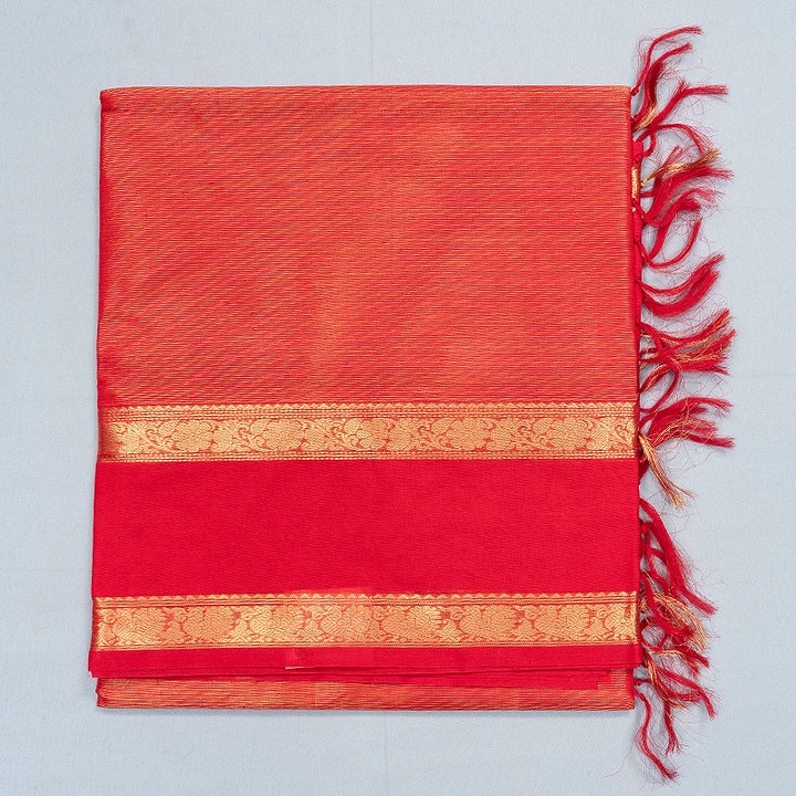 Hayagrivas Tomato Red Kanchi Silk Cotton Saree SSCBF179I13-8