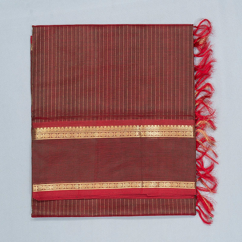 Hayagrivas Pinkish-Maroon Kanchi Silk Cotton Saree SSCBF179I2-5