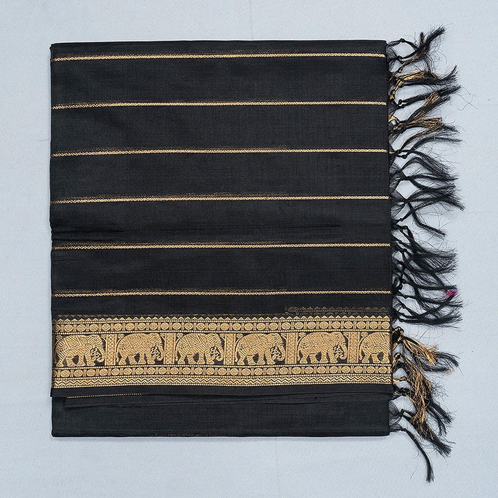 Hayagrivas Black Kanchi Silk Cotton Saree SSCBF179I5-17