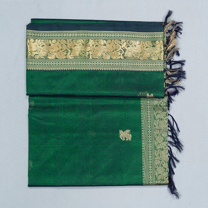 Hayagrivas Bottle Green Kanchi Silk Cotton Saree SSCBF179I5-31