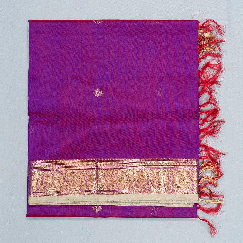 Hayagrivas Reddish-Purple Kanchi Silk Cotton Saree SSCBF179I5-36